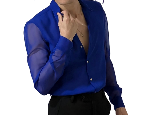 Glamwave Royal Blue Shirt